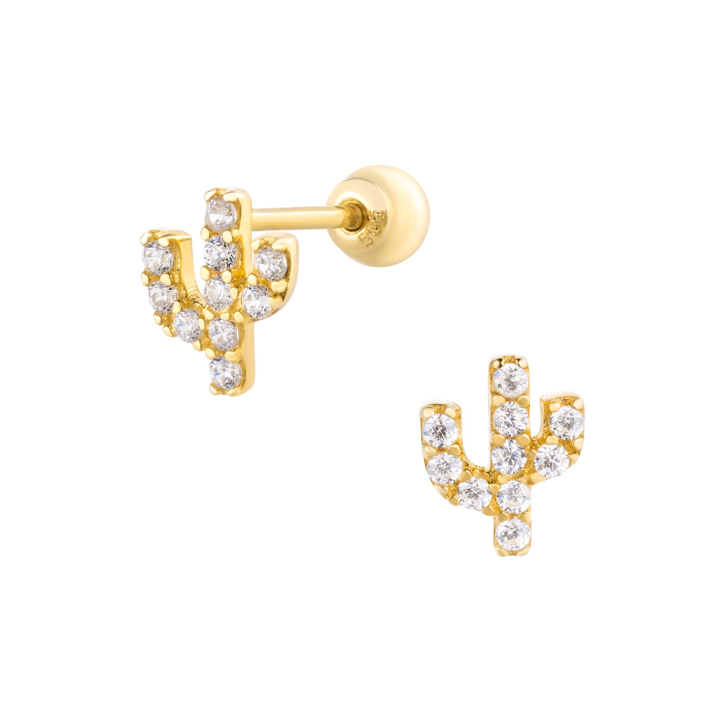 14K (58.5%) SOLID GOLD PETITE CACTUS PIERCING