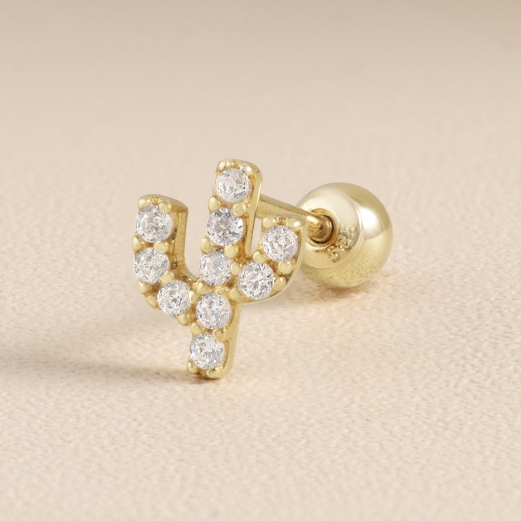 14K (58.5%) SOLID GOLD PETITE CACTUS PIERCING