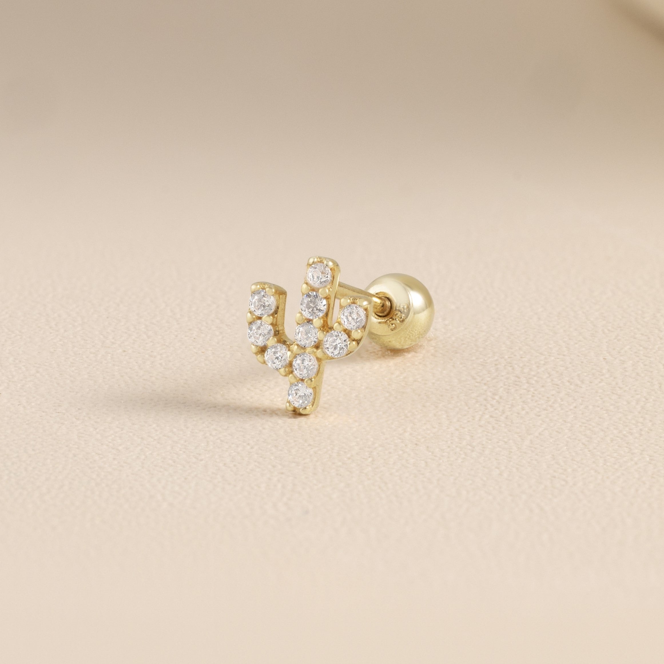 14K (58.5%) SOLID GOLD PETITE CACTUS PIERCING