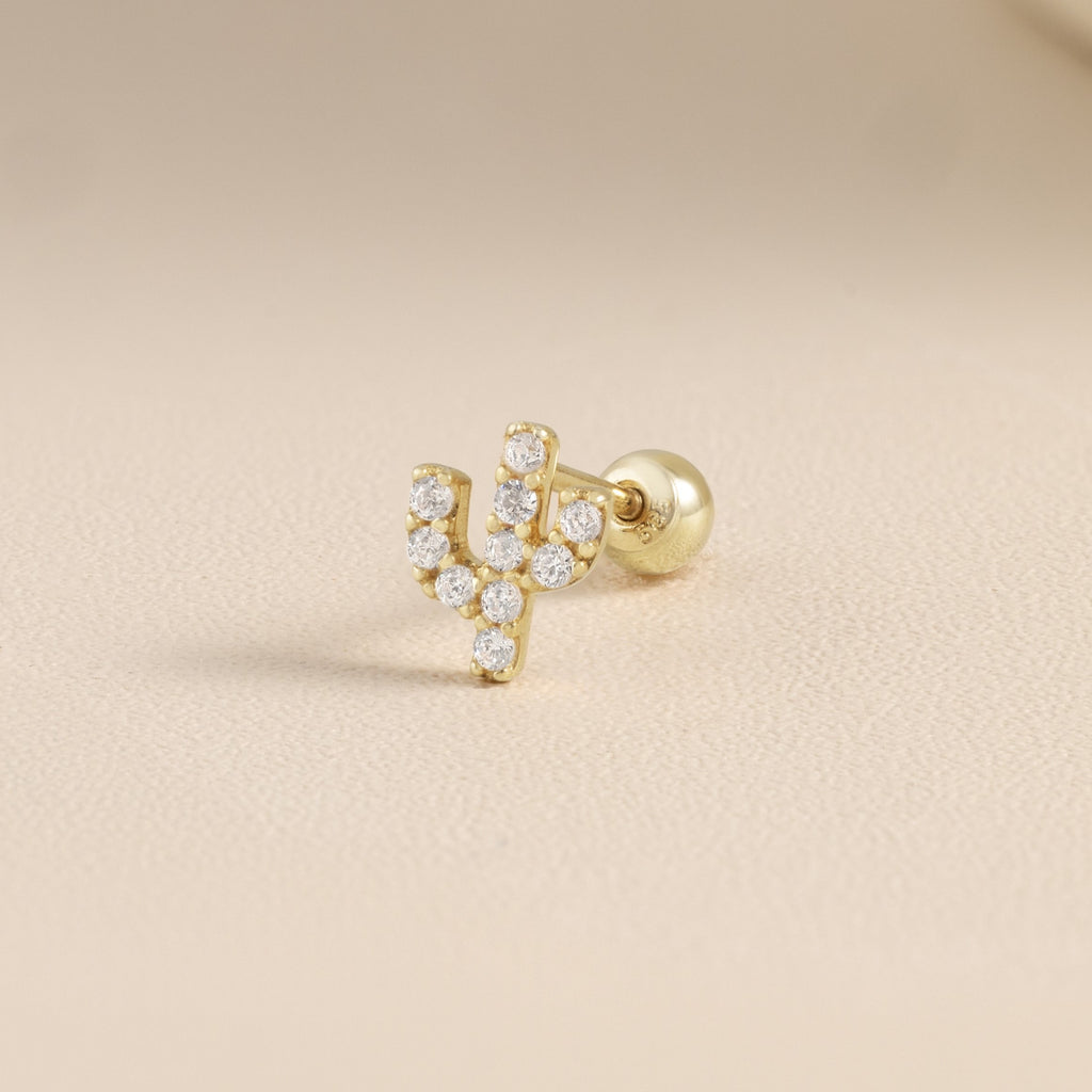 14K (58.5%) SOLID GOLD PETITE CACTUS PIERCING