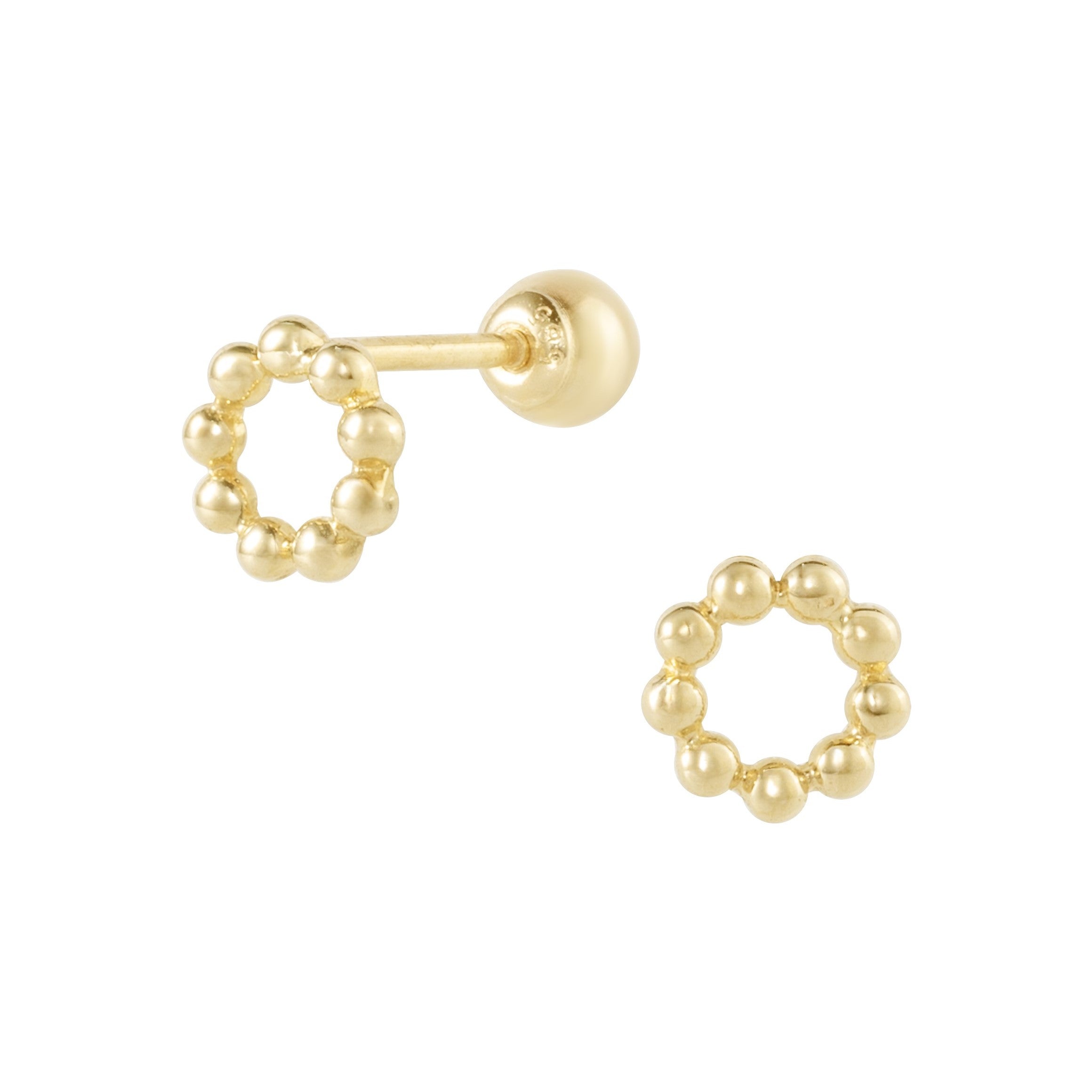 14K (58.5%) SOLID GOLD DOTTIE CIRCLE PIERCING