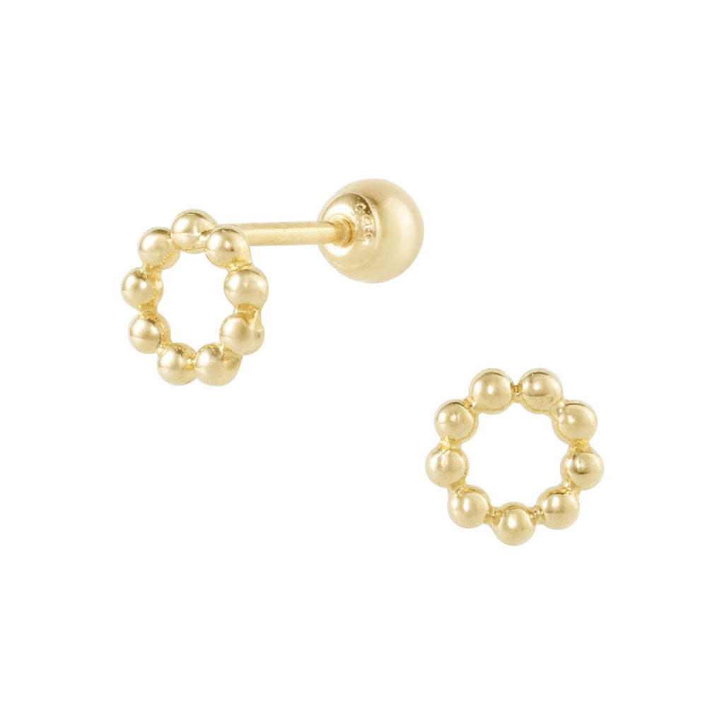 14K (58.5%) SOLID GOLD DOTTIE CIRCLE PIERCING