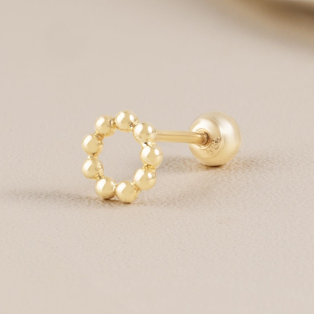 14K (58.5%) SOLID GOLD DOTTIE CIRCLE PIERCING