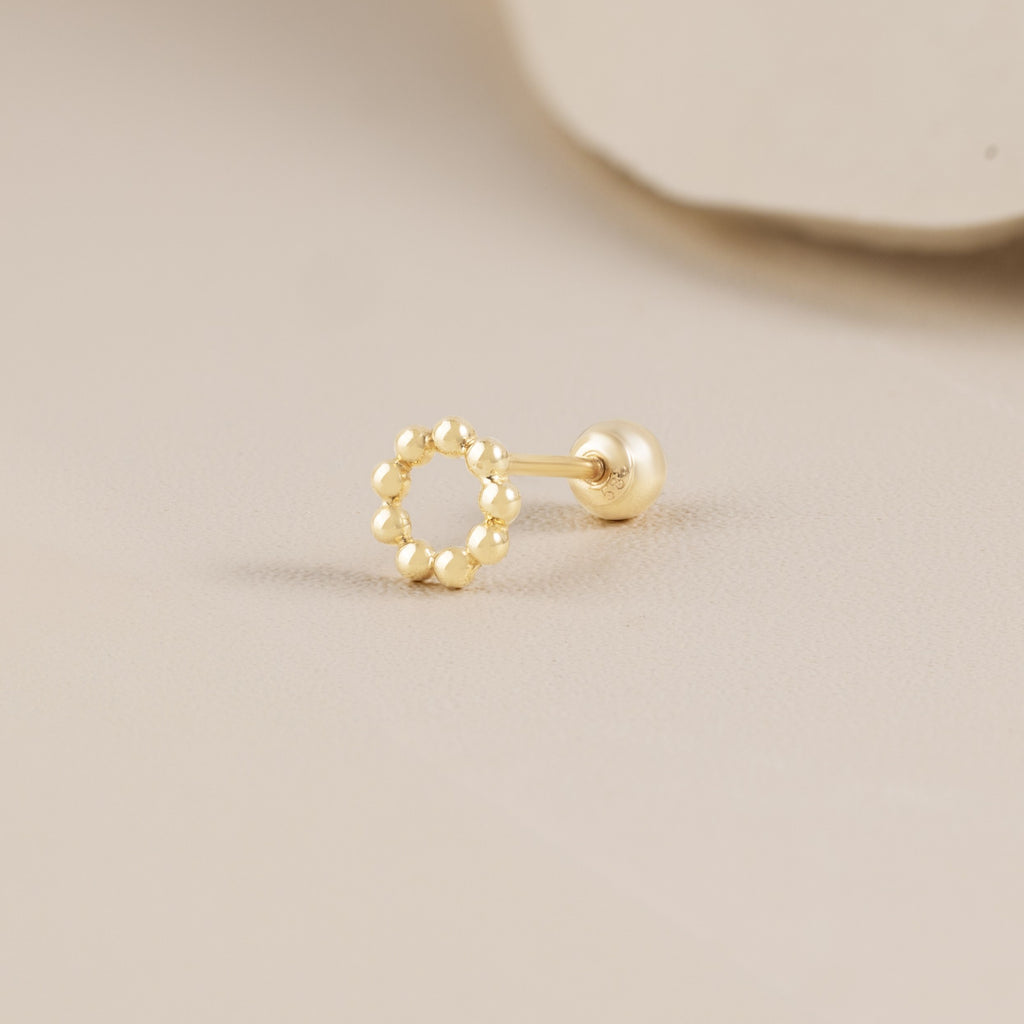 14K (58.5%) SOLID GOLD DOTTIE CIRCLE PIERCING