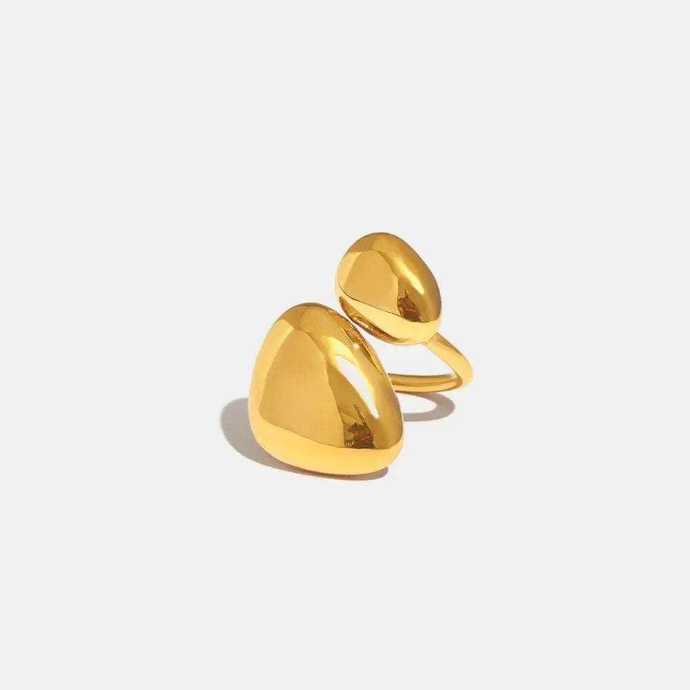 18K Gold-Plated Irregular Bypass Ring - Premium Minimalist Jewelry - MINIMAL
