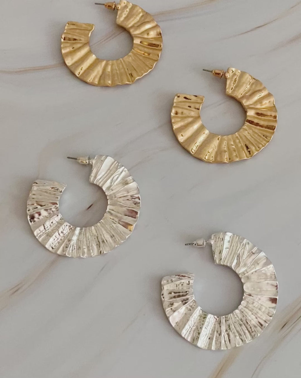 Crinkled Art Hoop Earrings