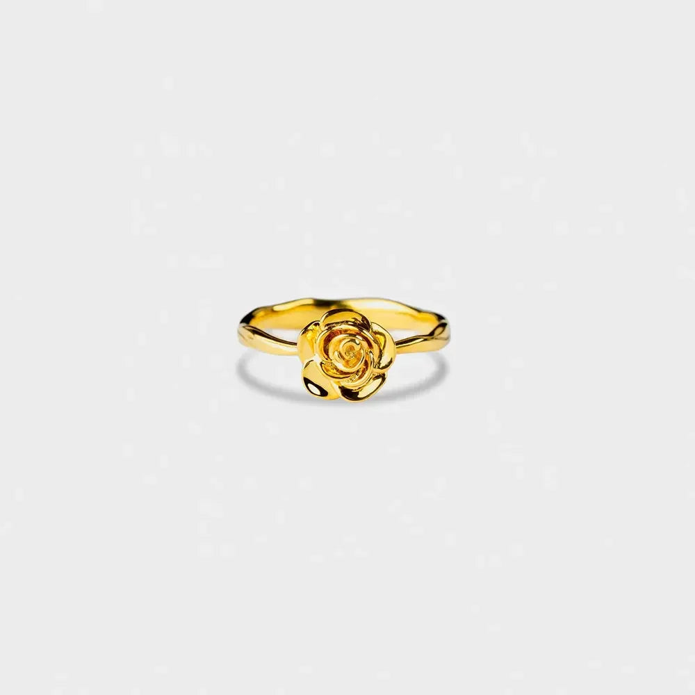 Rose Shape 18K Gold-Plated Ring - Premium Minimalist Jewelry - MINIMAL