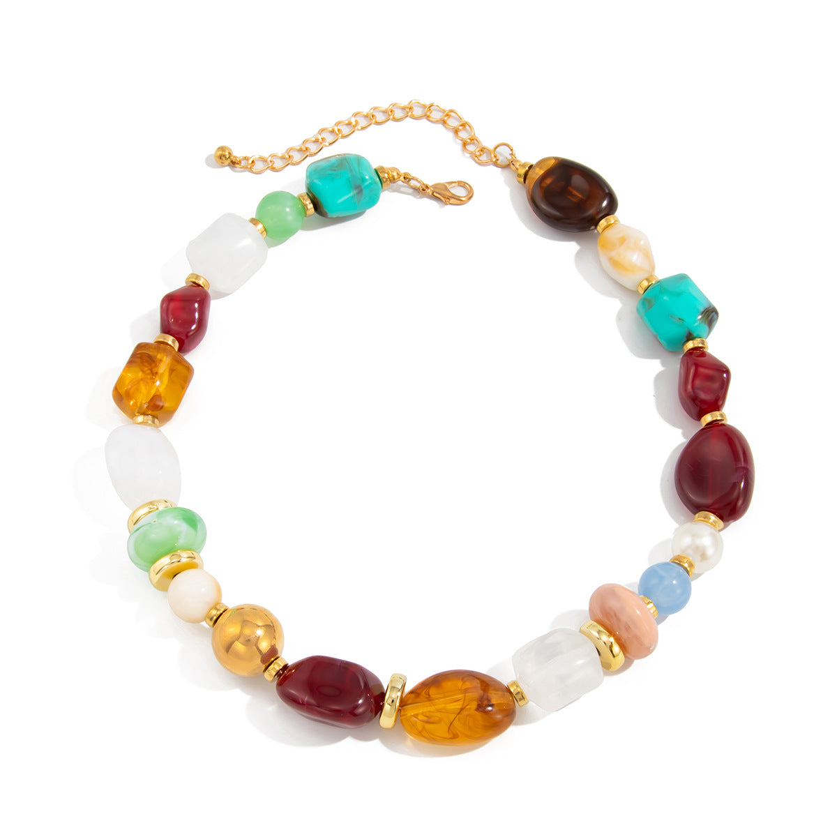 Colorful resin bead necklace – Styles 7764, 7765 & 7771, bohemian layered resin and CCB bead necklace, MINIMAL