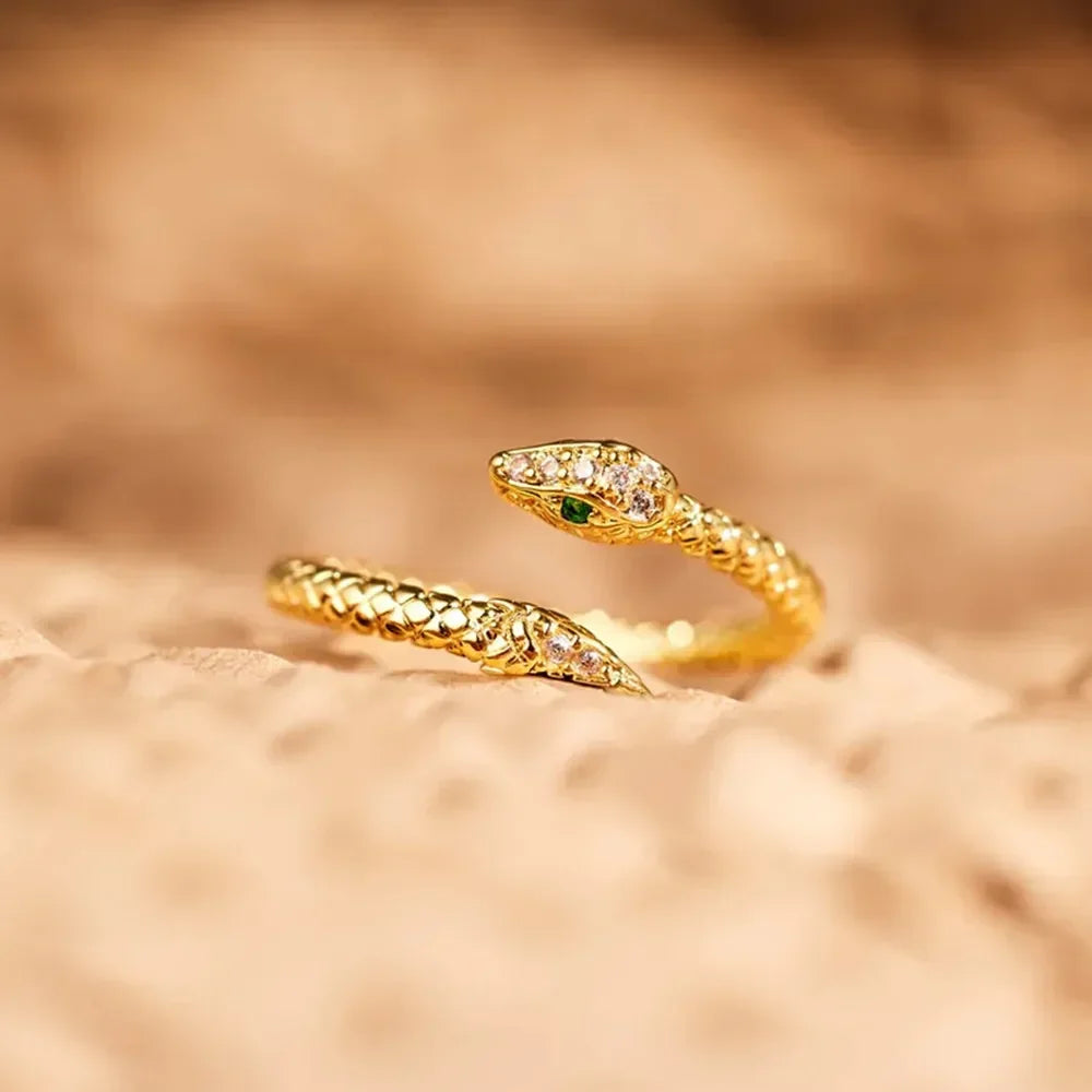Snake Shape 18K Gold-Plated Bypass Ring - Premium Minimalist Jewelry - MINIMAL