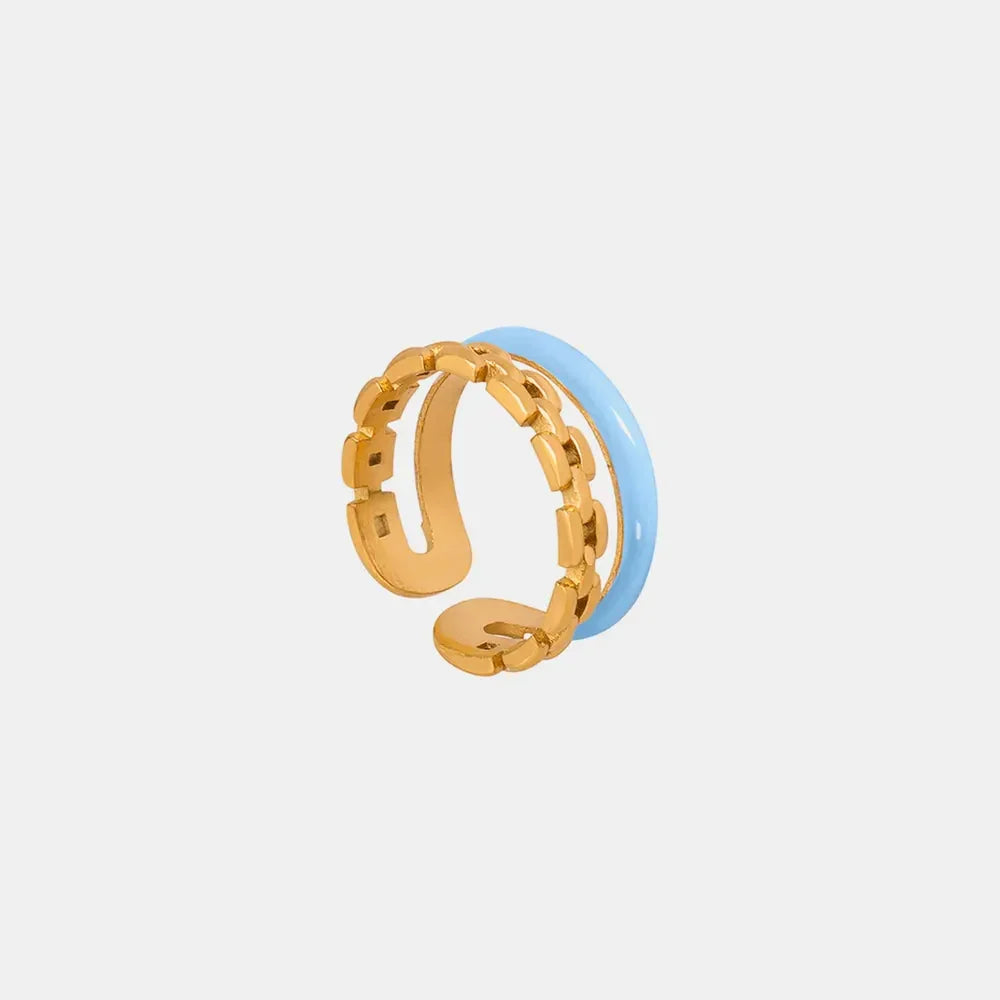 Enamel 18K Gold-Plated Open Ring - Premium Minimalist Jewelry - MINIMAL