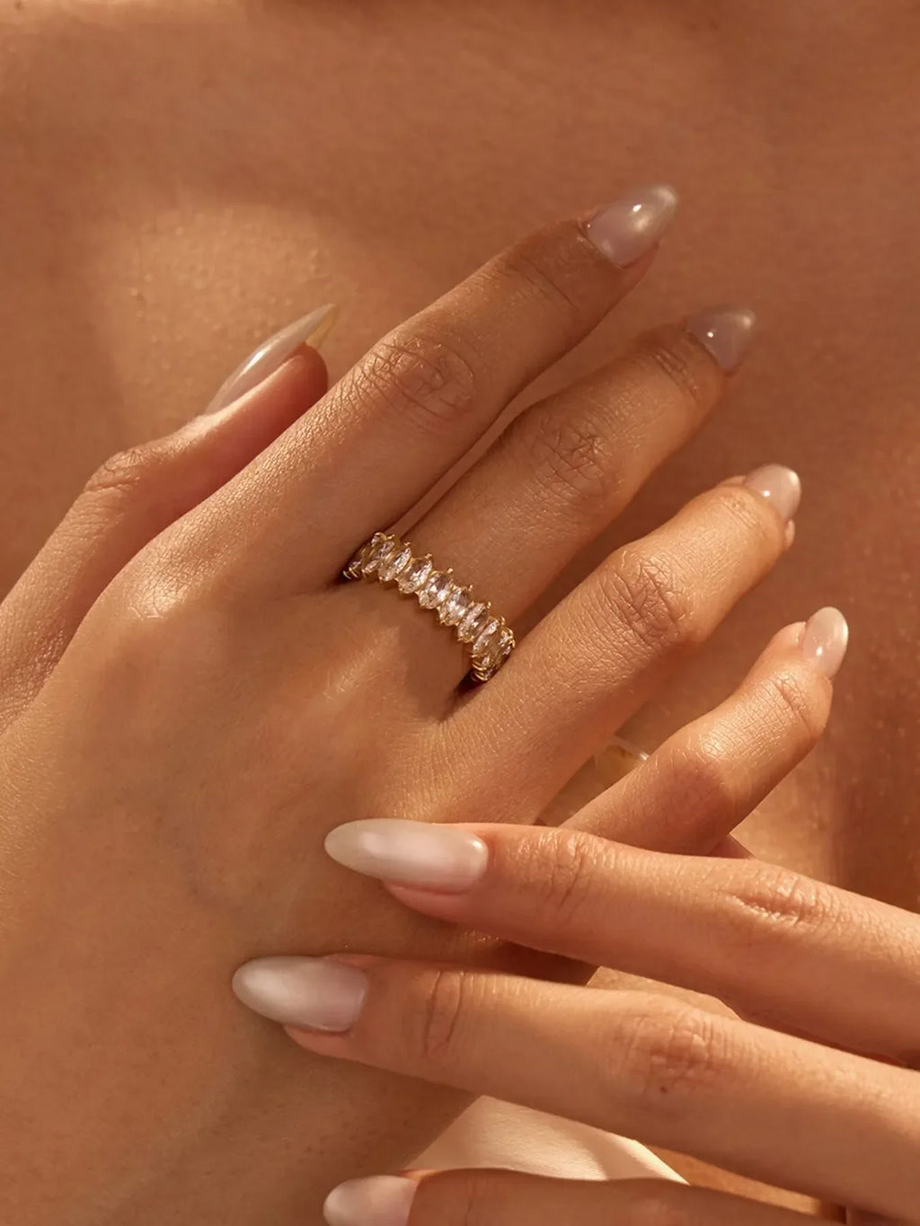 18K Gold-Plated Stainless Steel Zircon Ring - Premium Minimalist Jewelry - MINIMAL