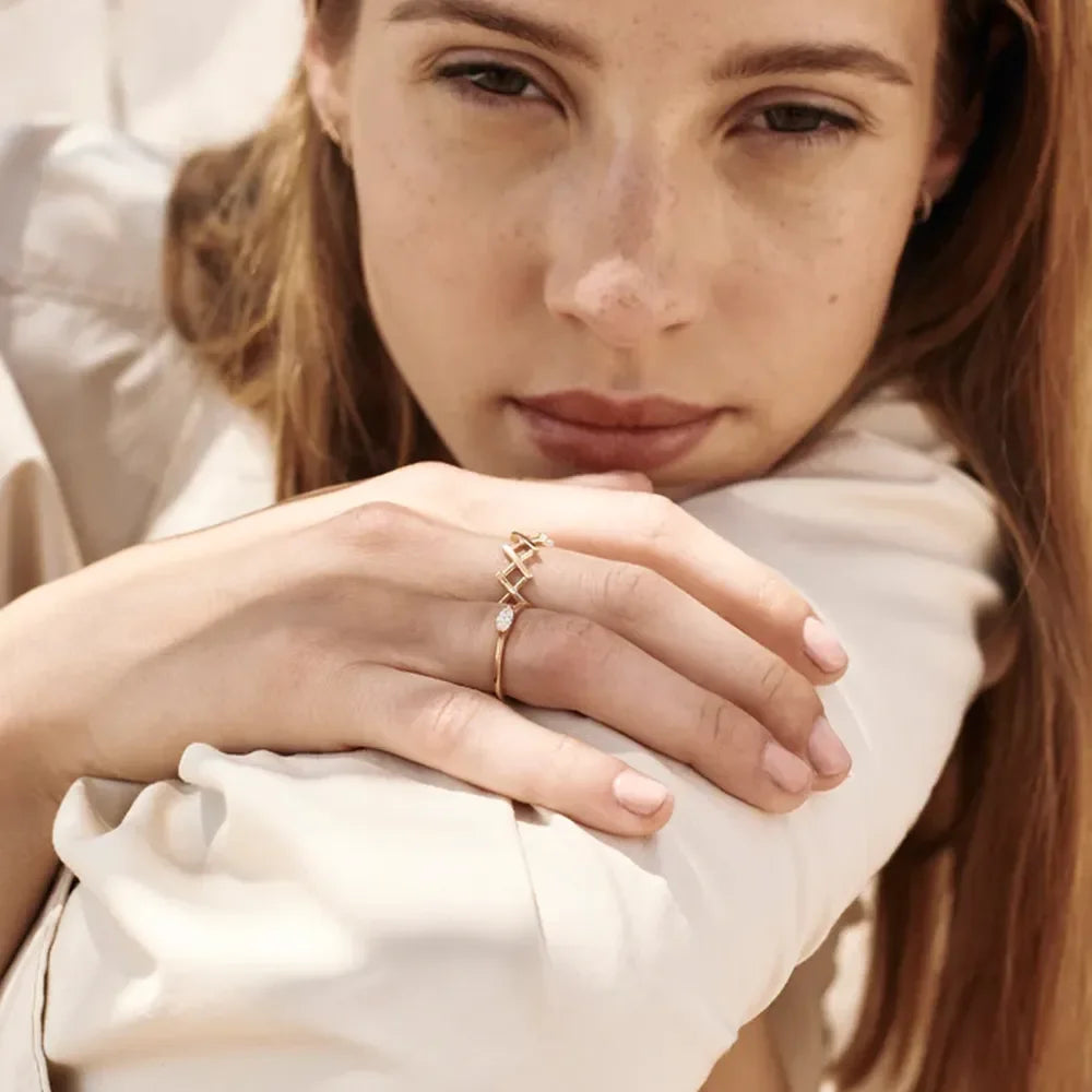 Stainless Steel Cutout Open Ring - Premium Minimalist Jewelry - MINIMAL