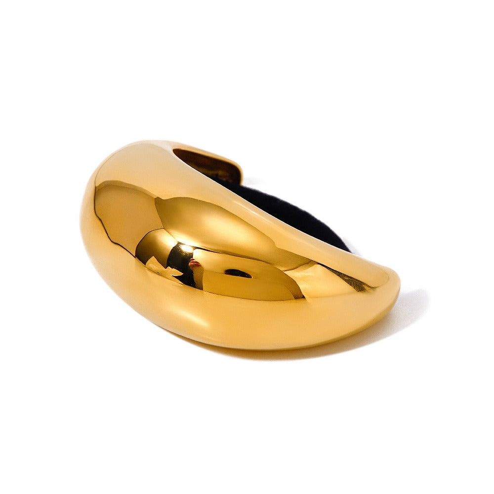 18K gold geometric hair clip – Gold style, titanium steel with PVD gold plating, MINIMAL