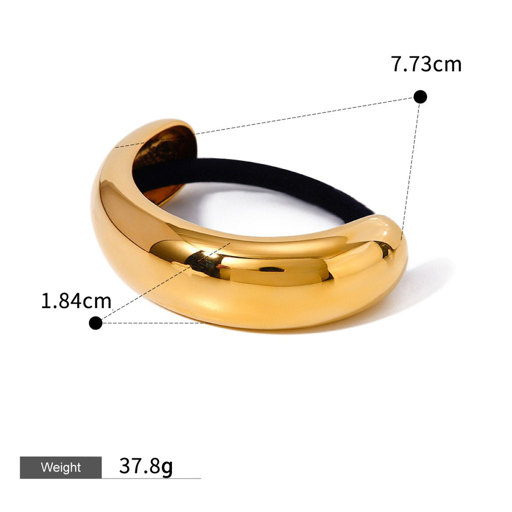18K gold geometric U-shaped hair clip – Gold finish, bold geometric silhouette, titanium steel with PVD gold plating, MINIMAL
