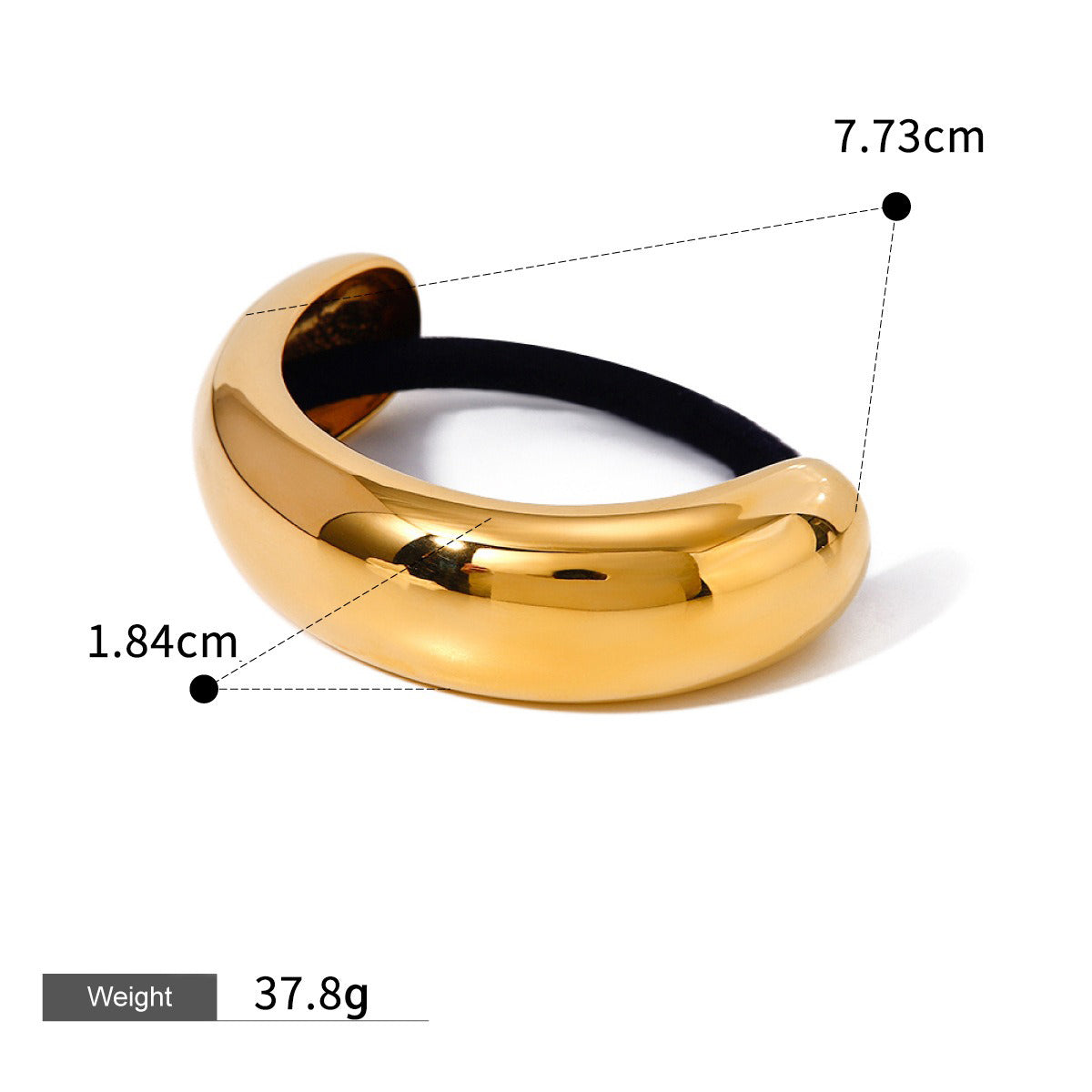 18K gold geometric U-shaped hair clip – Gold finish, bold geometric silhouette, titanium steel with PVD gold plating, MINIMAL
