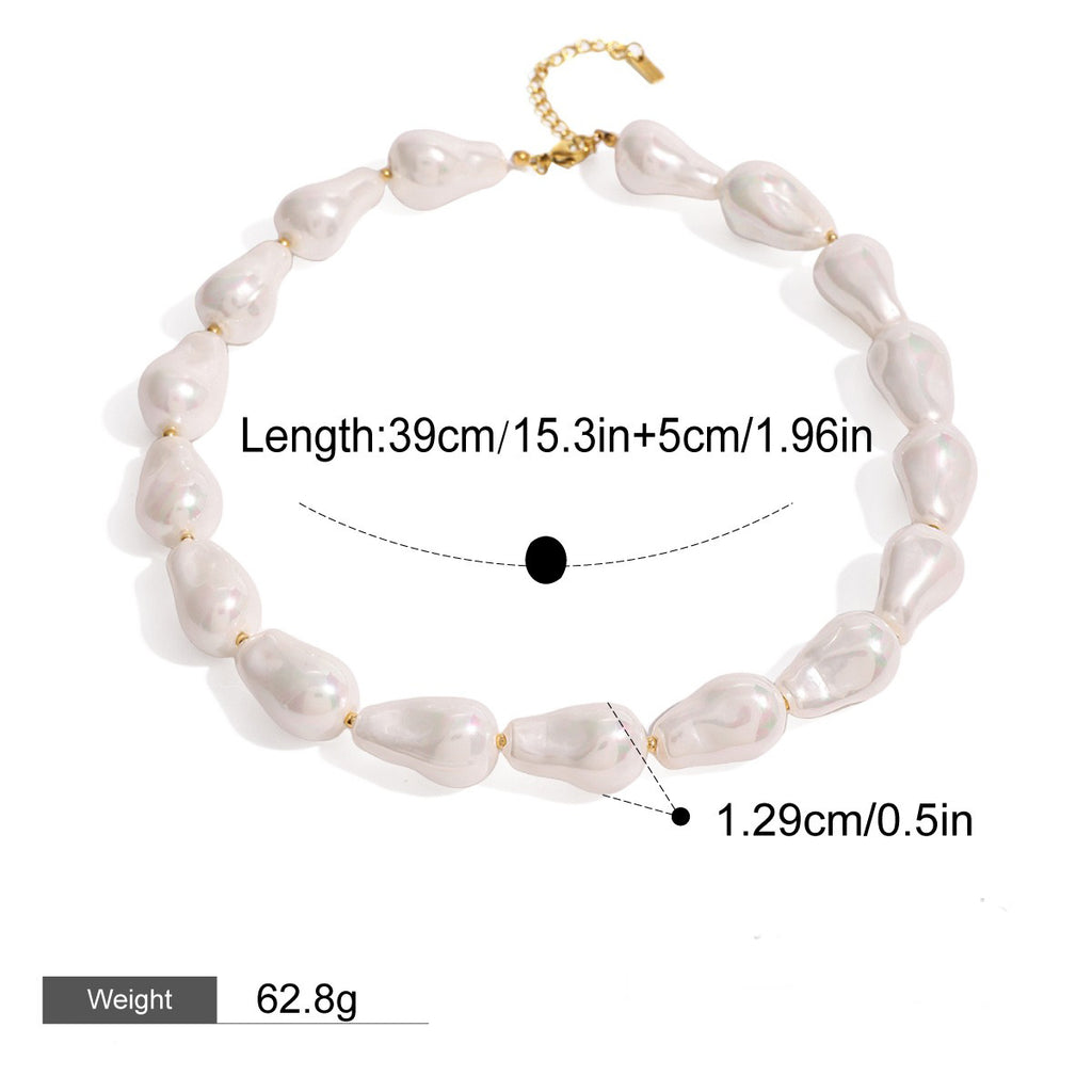 18K gold freshwater pearl necklace — handmade pearl strand with gold finish, floral design, MINIMAL Jeweler