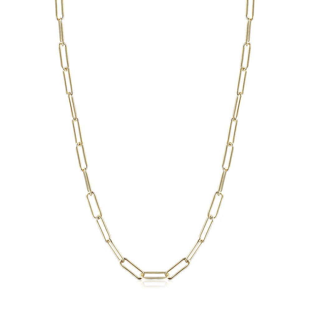Long Linear Link Chain Necklace