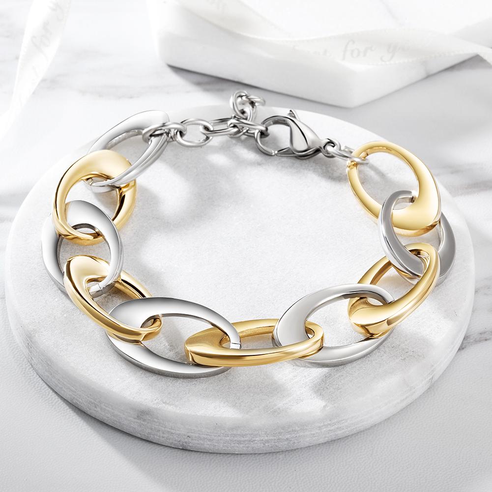 TWO TONE OVAL LINK BRACELET