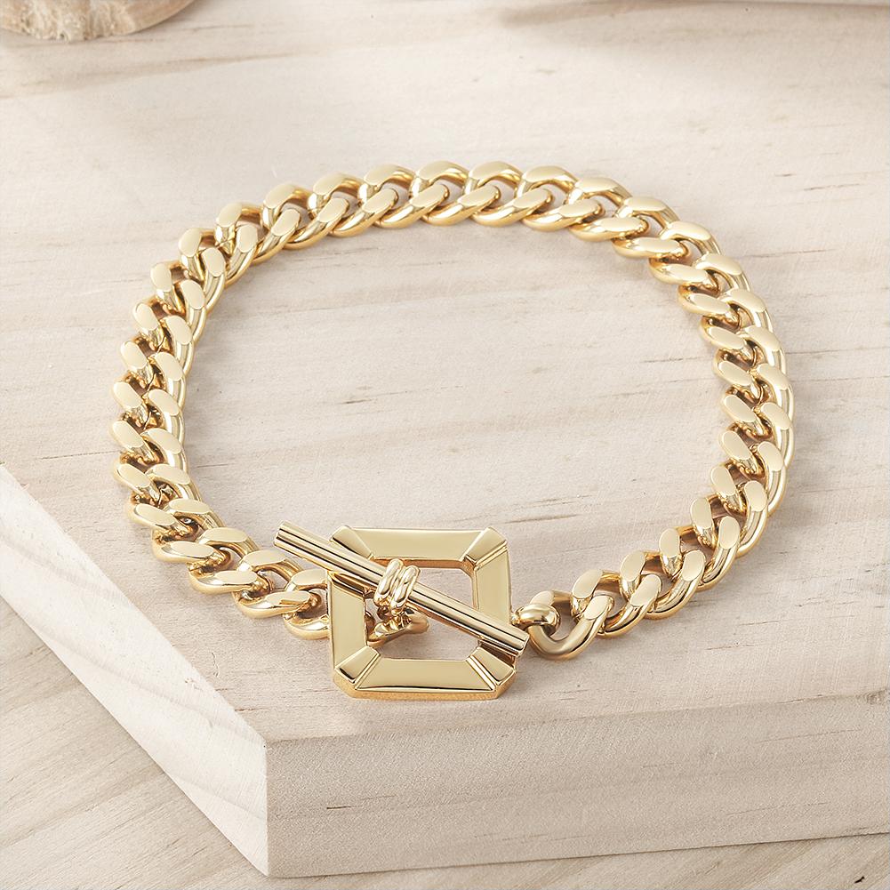 Square Toggle Clasp Chain Bracelet
