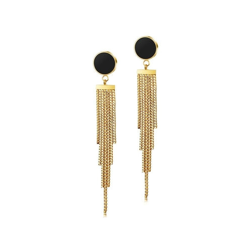 Long Tassel Drop Earrings.