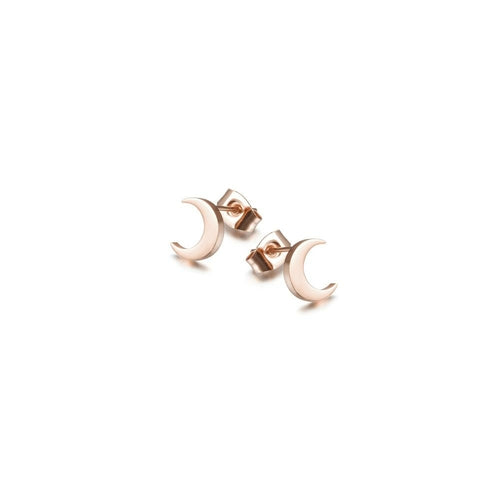 Moon Stud Post Earrings.