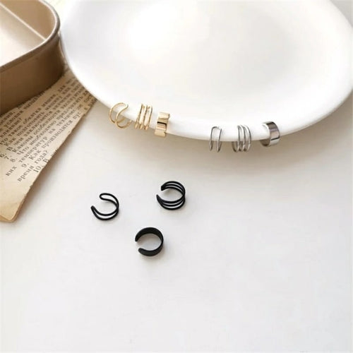 3 Piece Adjustable Non Piercing Everyday Cartilage Helix Ear Cuff Band.