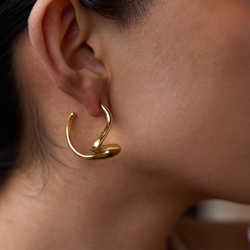18K PVD Gold Plating. Line structure. Gold finish, MINIMAL Jeweler.