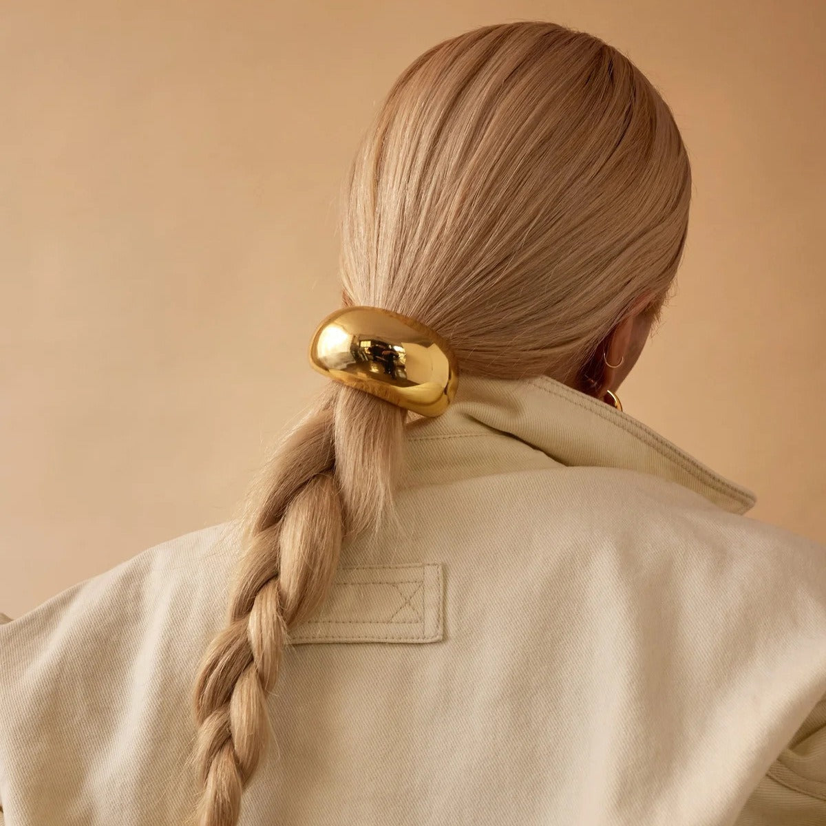 18K gold geometric hair clip – Gold style, titanium steel with PVD gold plating, MINIMAL
