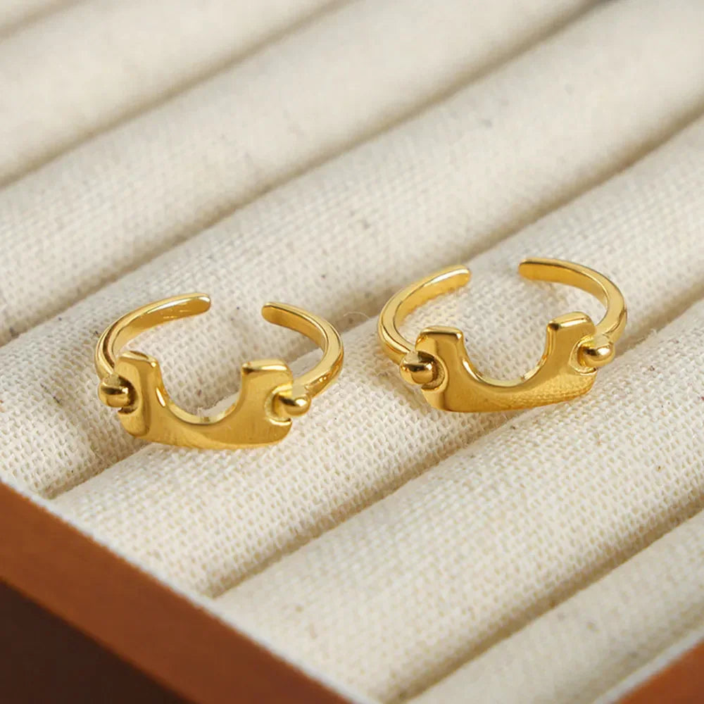 18K Gold-Plated Irregular Open Ring - Premium Minimalist Jewelry - MINIMAL