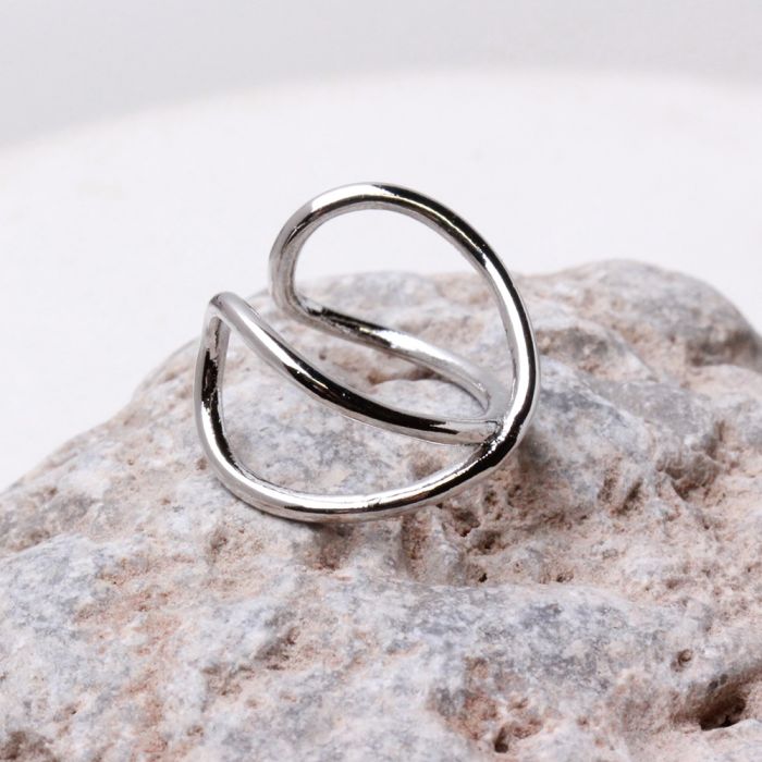 316L Stainless Steel X Ring Fake Cartilage Ear Cuff.
