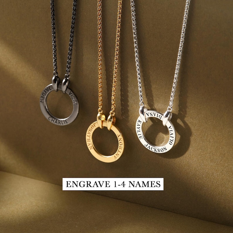 Dad Necklace With Kids Name, Father's Day Gift For Husband.