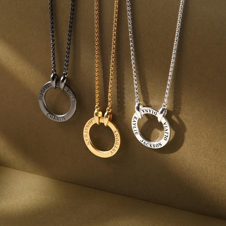 Dad Necklace With Kids Name, Father's Day Gift For Husband.