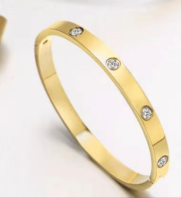 Gold Bracelets For Women 14K Gold Plated Friendship Love Bangle.