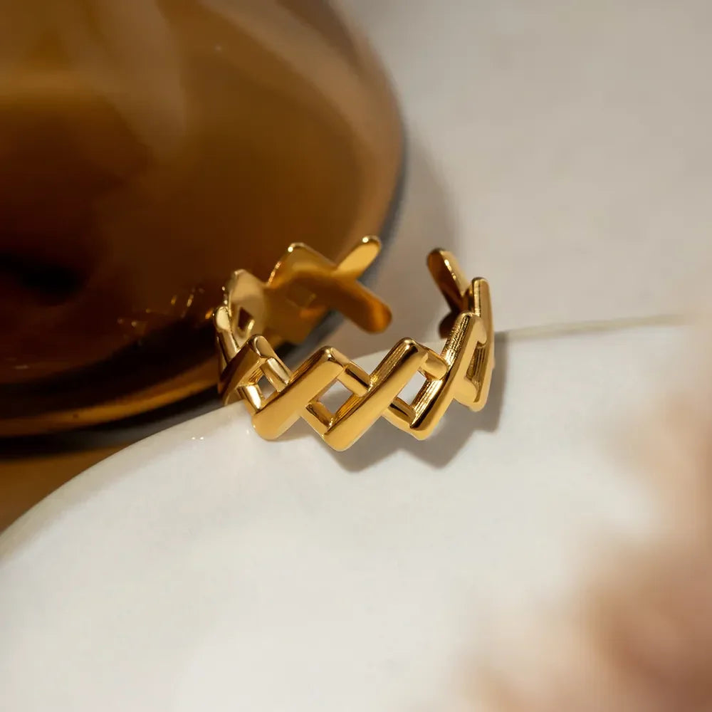 Stainless Steel Cutout Open Ring - Premium Minimalist Jewelry - MINIMAL