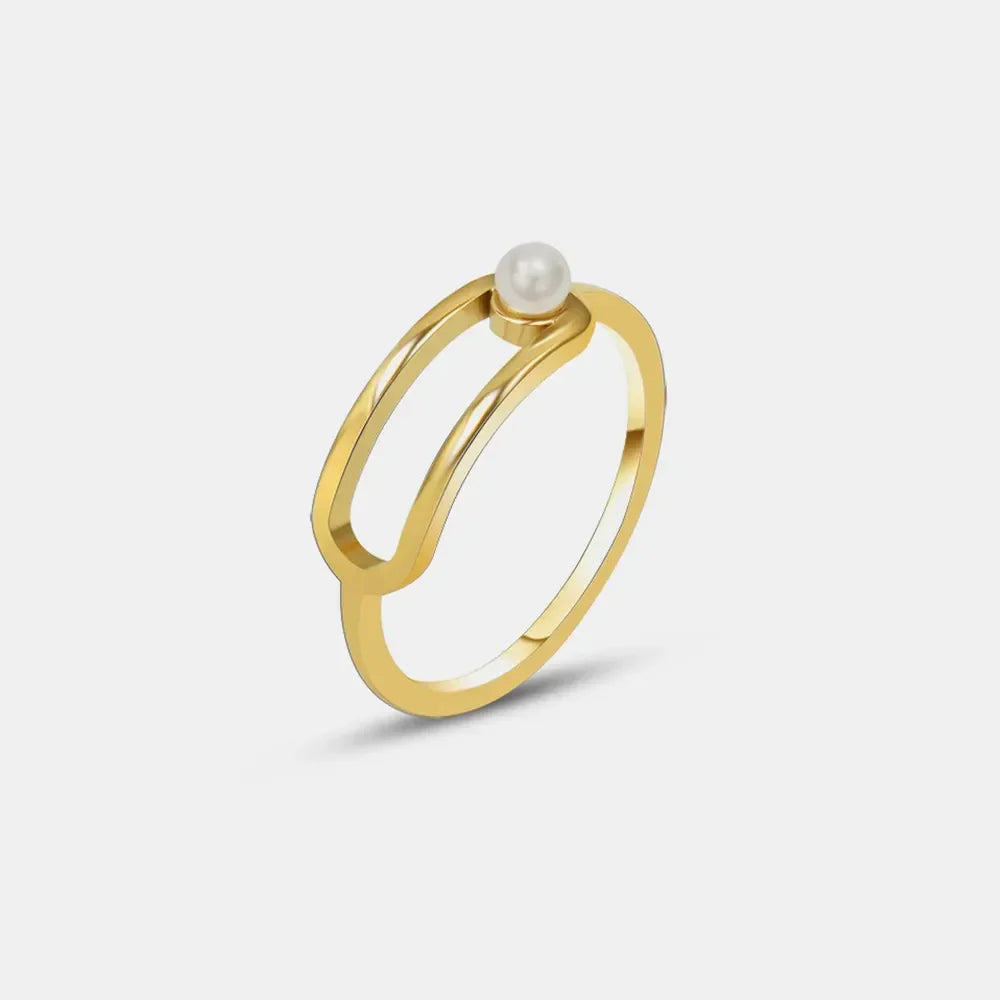 Synthetic Pearl Titanium Steel Ring - Premium Minimalist Jewelry - MINIMAL