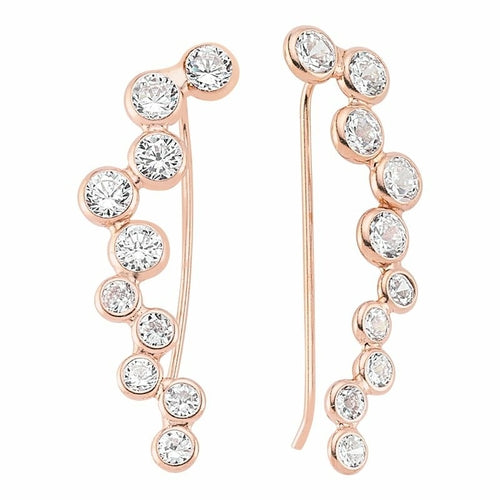Silver Diamond Bubble Ear Cuffs & Climber Earrings.