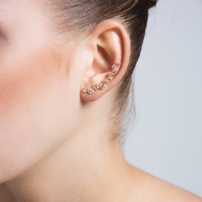 Silver Diamond Bubble Ear Cuffs & Climber Earrings.